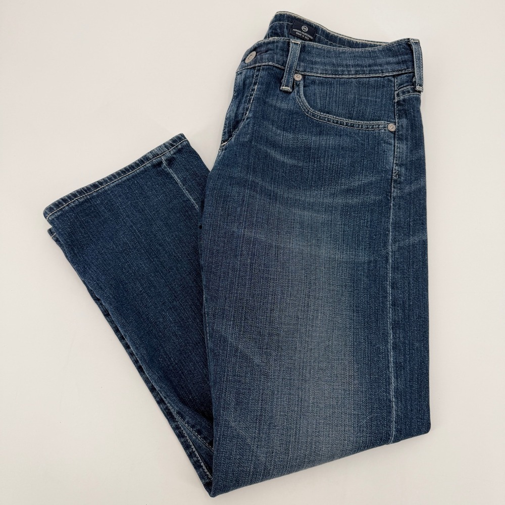 AG Adriano Goldschmied The Tomboy Crop Relaxed Straight Jeans Blue Size 28 Denim